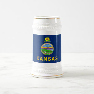 Caneca De Cerveja Bandeira do Estado do Kansas