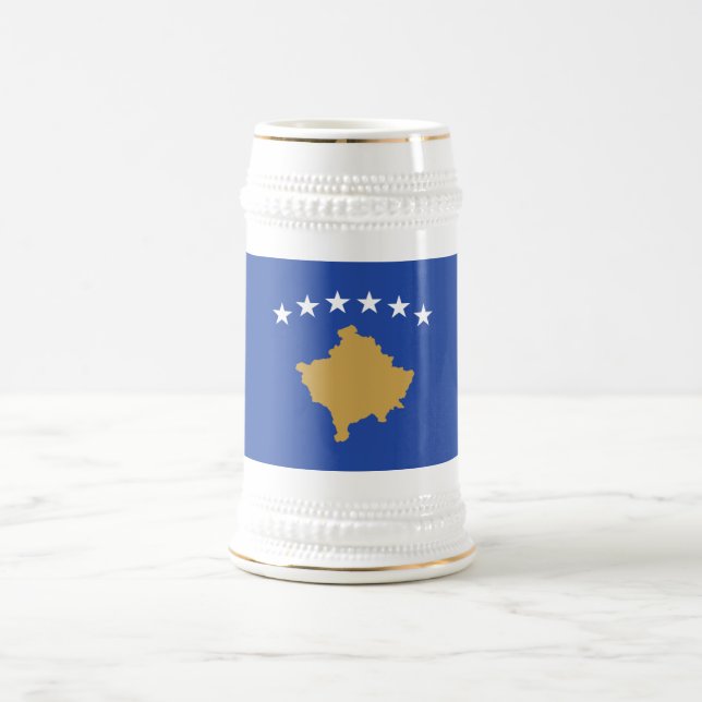Caneca De Cerveja Bandeira do Kosovo (Centro)