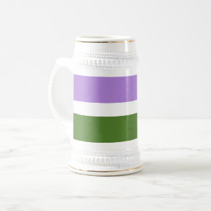 Caneca De Cerveja Bandeira do orgulho genderqueer SlipperyJoe's lava