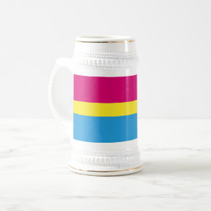 Caneca De Cerveja bandeira do orgulho pansexual SlipperyJoe rosa âmb
