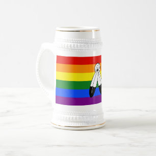 Caneca De Cerveja Bandeira do orgulho two-spirit de SlipperyJoe simb