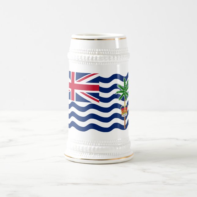 Caneca De Cerveja Bandeira do Território Britânico do Oceano Índico (Centro)