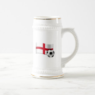 Caneca De Cerveja Bandeira e bola do futebol de Inglaterra