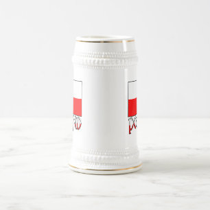 Caneca De Cerveja Bandeira e Nome da Polônia
