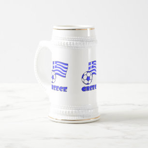 Caneca De Cerveja Bandeira Grega Bola de Futebol e Grécia