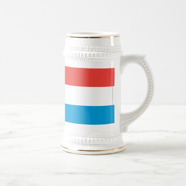 Caneca De Cerveja Bandeira lisa de Luxembourg (Direita)