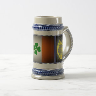 Caneca De Cerveja Bandeira nacional da Irlanda, Harp, shamrocks verd