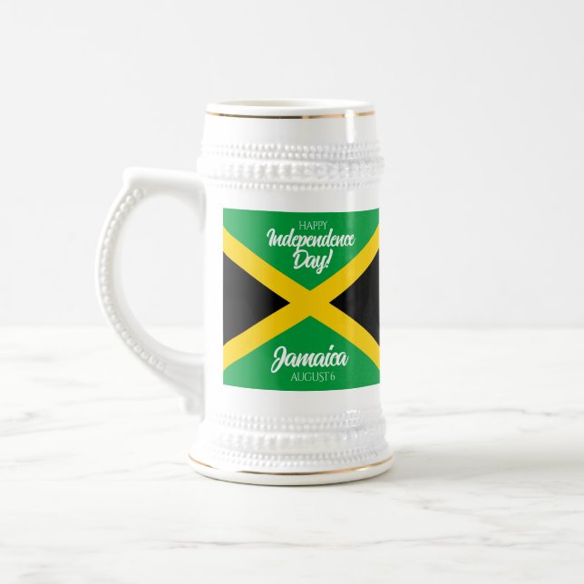 Caneca De Cerveja Bandeira Nacional do Dia da Independência da Jamai (Esquerda)