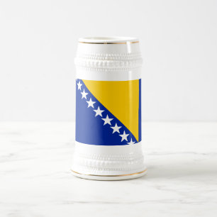 Caneca De Cerveja Bandeira Patriótica da Bósnia Herzegovina