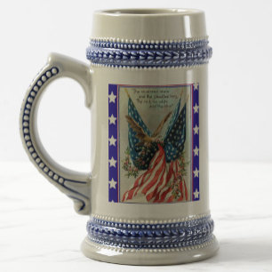 Caneca De Cerveja Bandeira Patriótica do Dia 4 de Julho da Águia dos