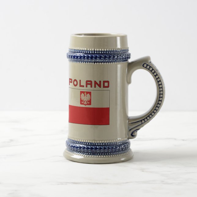 Caneca De Cerveja Bandeira polonesa do falcão com Polônia (Direita)