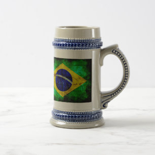 Caneca De Cerveja Bandeira resistida de Brasil