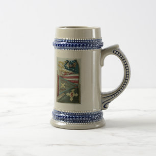 Caneca De Cerveja Bandeiras de batalha famosas da união - placa 1 -
