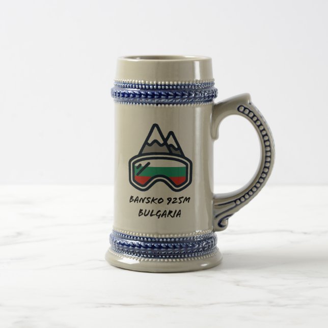 Caneca De Cerveja Bansko Ski Snowboard Resort Mug (Direita)
