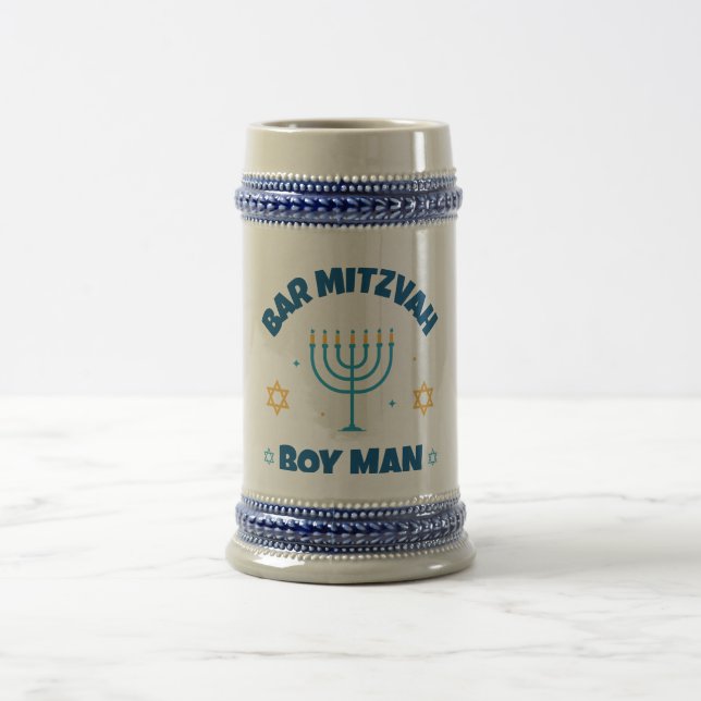 Caneca De Cerveja Bar Mitzvah - Estrela Moderna de David (Centro)