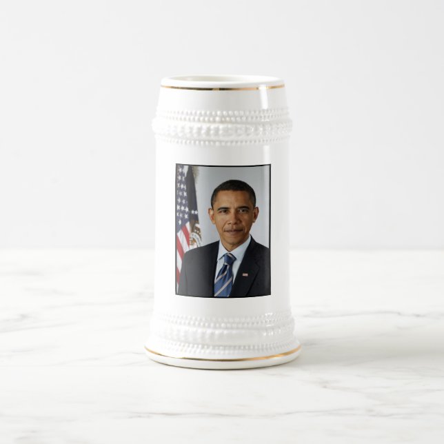 Caneca De Cerveja Barack Obama Presidente dos EUA Casa Branca Retrat (Centro)