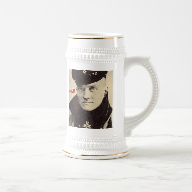 Caneca De Cerveja Baron vermelho Retrato Caneca, parte traseira do (Direita)