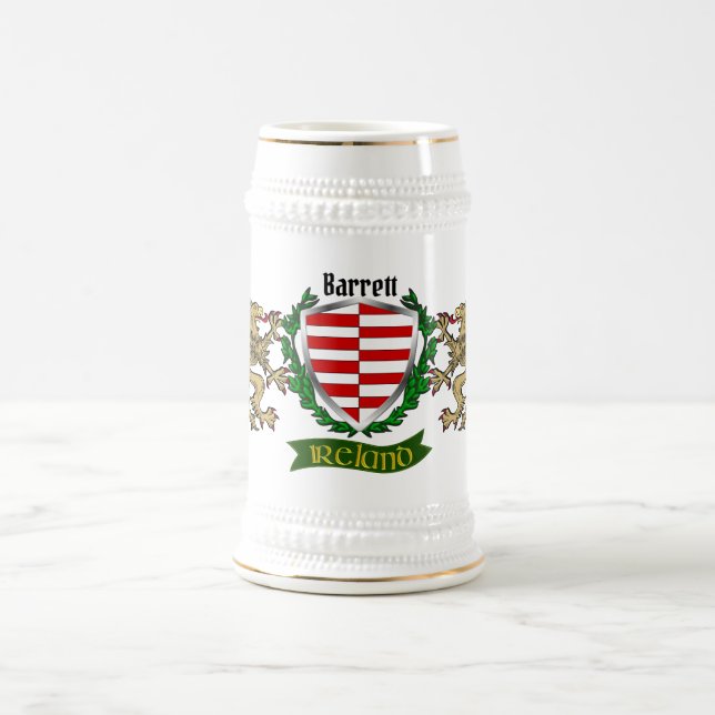Caneca De Cerveja Barrett Irish Shield Personalizado (Centro)
