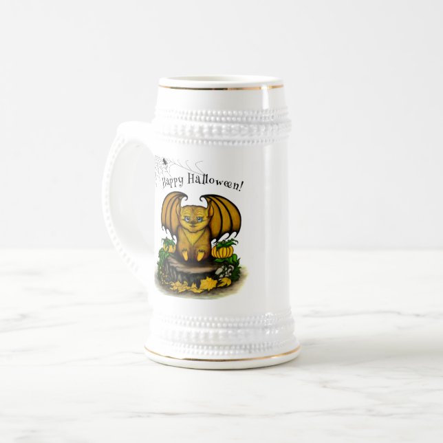 Caneca De Cerveja Bat Bonito do Halloween (Frente Esquerda)