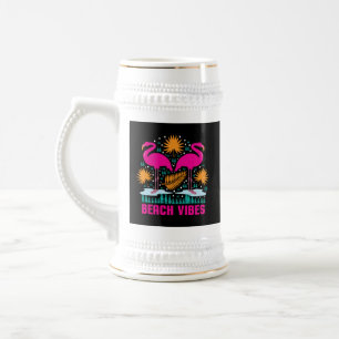 Caneca De Cerveja Beach Vibes Pink Flamingos-19501