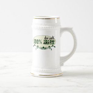 Caneca De Cerveja bebado irlandesa 100%