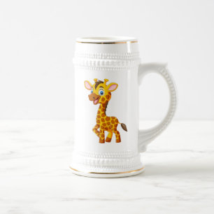 Caneca De Cerveja Bebê Girafa Fofo Sorriso Desenho-35280