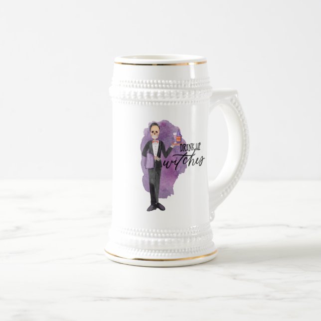 Caneca De Cerveja Beber Bruxas Engraçadas Festa de Dia das Bruxas (Frente Esquerda)
