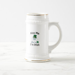 Caneca De Cerveja Beije Me Eu Sou Ieti Irlandês