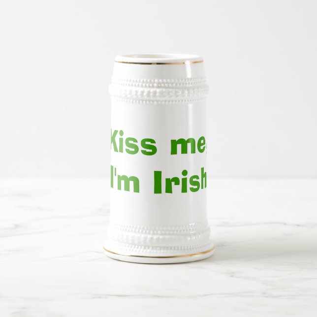 Caneca De Cerveja Beije-me, mim são irlandês (Centro)