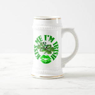 Caneca De Cerveja beije-me que eu sou irlandês