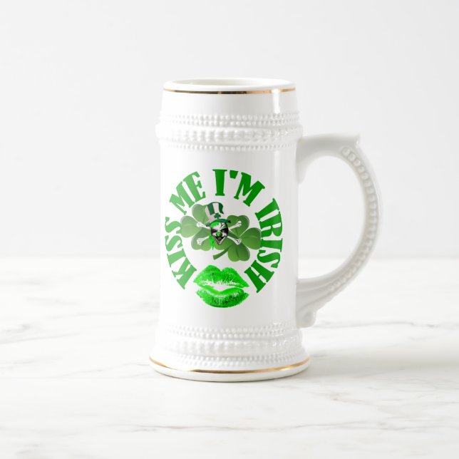 Caneca De Cerveja beije-me que eu sou irlandês (Direita)