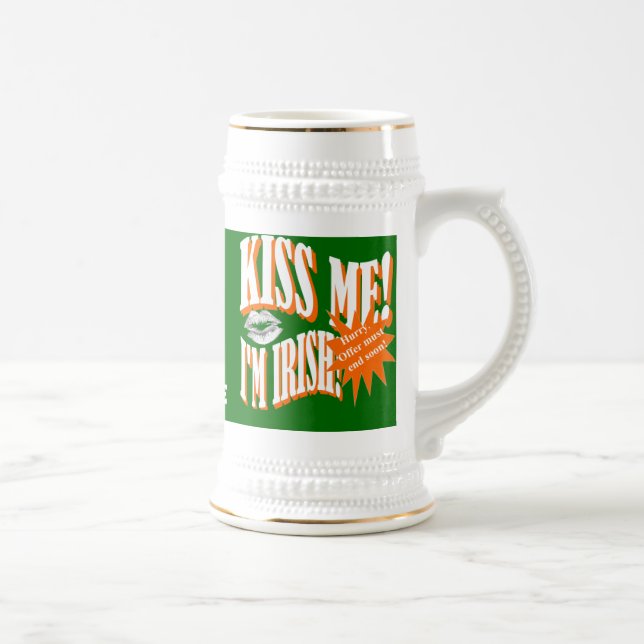 Caneca De Cerveja Beije-me, sou irlandês (Direita)