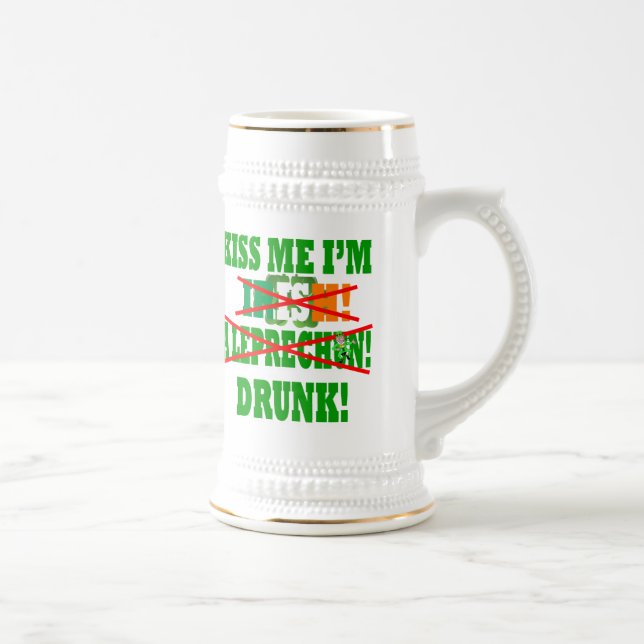 Caneca De Cerveja Beije-me, sou irlandês (Direita)