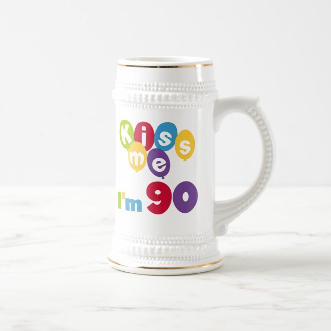 Caneca De Cerveja Beije-me, tenho 90 t-shirts e presentes (Direita)