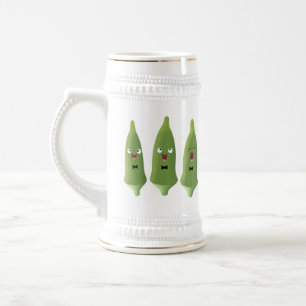 Caneca De Cerveja Bela caricatura de okra
