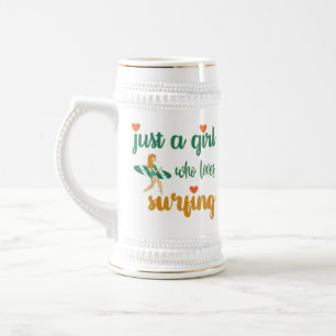 Caneca De Cerveja Bela citação de verão Apenas uma garota que adora 