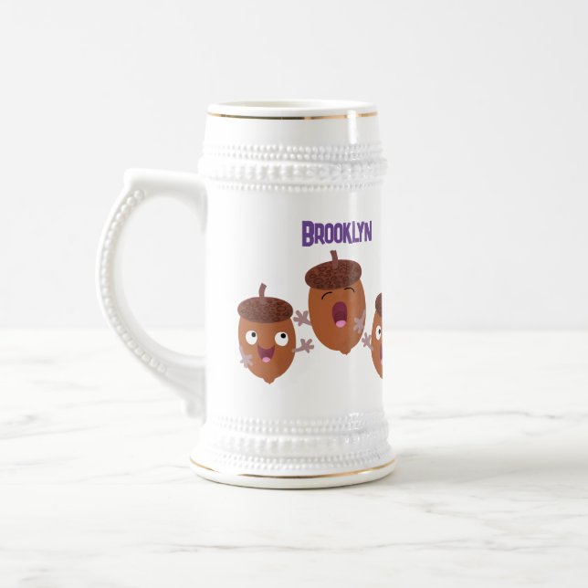 Caneca De Cerveja Belas bolotas felizes cantando cartoon para crianç (Esquerda)