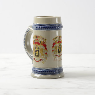 Caneca De Cerveja Bélgica (BÉLGICA) Grande Brasão de Armas crista do