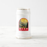 Caneca De Cerveja Bern Suiça Art Vintage<br><div class="desc">Design de viagem de vetor retrô de Berna. Berna,  a capital da Suiça,  é construída em torno de um cantor no rio Aare.</div>