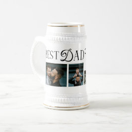 Caneca De Cerveja Best Dad Ever 3 Photos Heart fathers Day Gifts