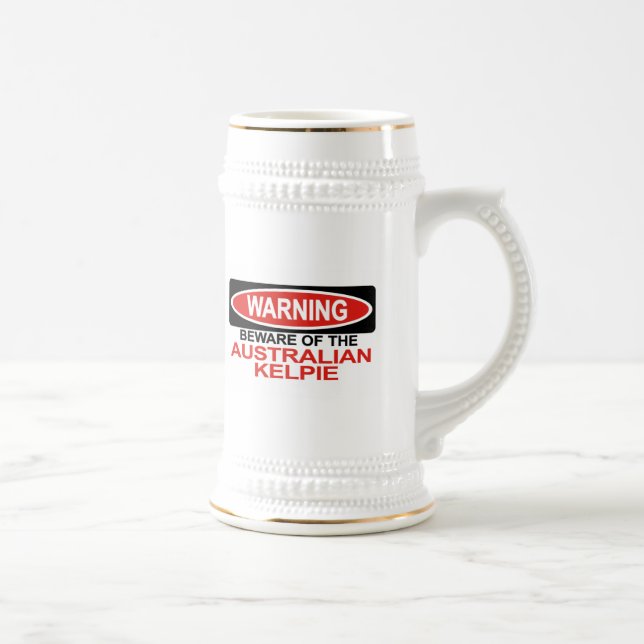 Caneca De Cerveja Beware do Kelpie australiano (Direita)
