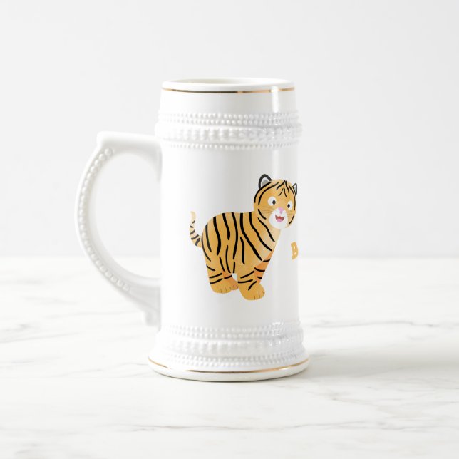Caneca De Cerveja Bicho de tigre feliz e bonito (Esquerda)