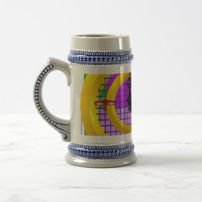 Caneca De Cerveja Blocos Rosa Moderno Plane (Esquerda)