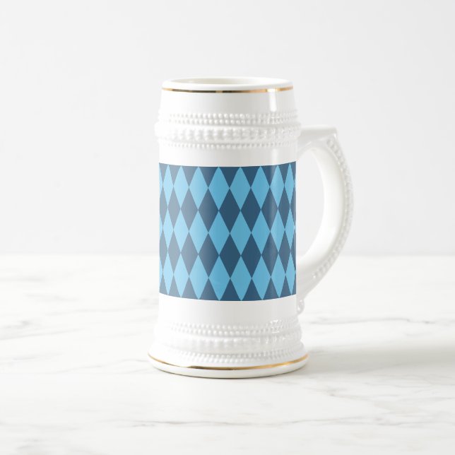 Caneca De Cerveja Blue Bavaria Rhombus Flag Pattern (Frente Esquerda)