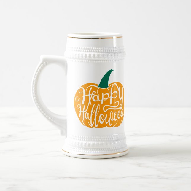 Caneca De Cerveja Boas inscrições do Dia das Bruxas em abóbora escul (Esquerda)