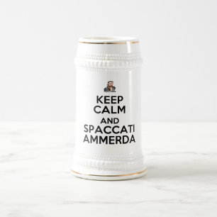 Caneca De Cerveja Boccale mantem a calma e o Spaccati Ammerda