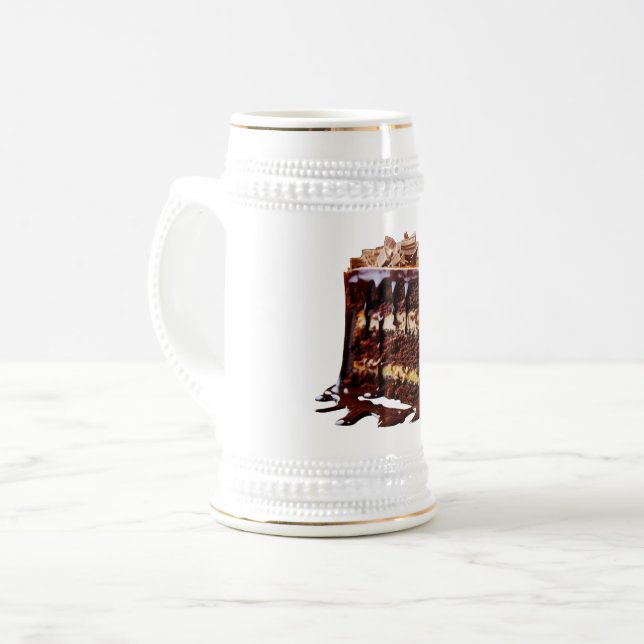 Caneca De Cerveja Bolo de chocolate multi-camadas indulgente do Slip (Frente Esquerda)