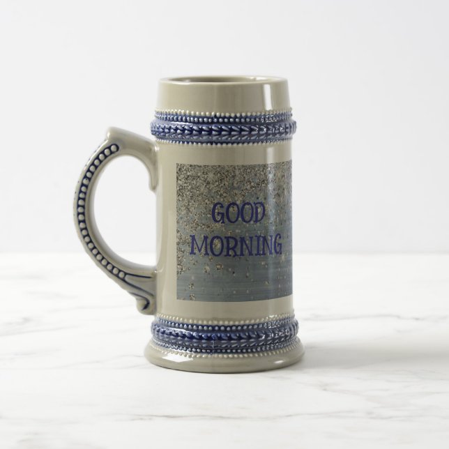 Caneca De Cerveja Bom dia personalizado Mug (Esquerda)