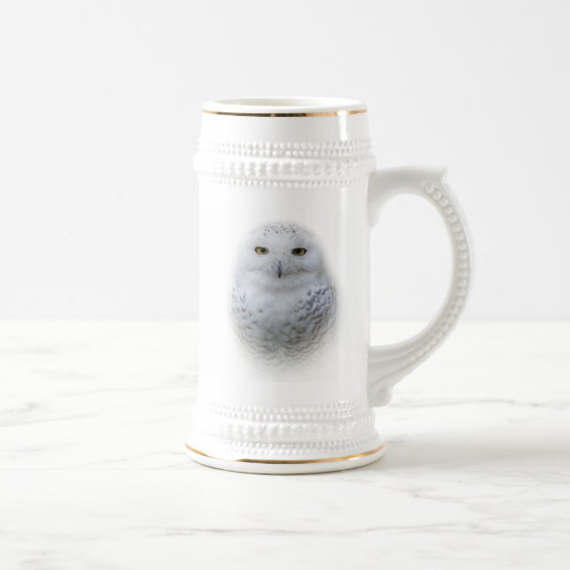 Caneca De Cerveja Bonita, Dreamy e Serene Snowy Owl (Direita)