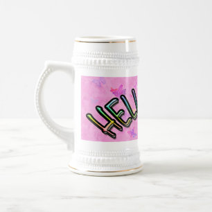 Caneca De Cerveja Bonito Rainbow Hello World